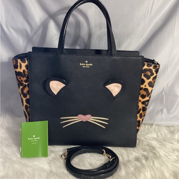 Kate Spade Run Wild Leopard Hayden Satchel Shoulder Bag Animal Calfhair Sides - Picture 10 of 10